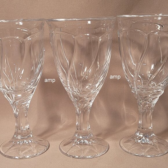Noritake Sweet Swirl Clear (Lot of 3) Water Goblets (7 3/4") EXCELLENT! - Picture 1 of 2